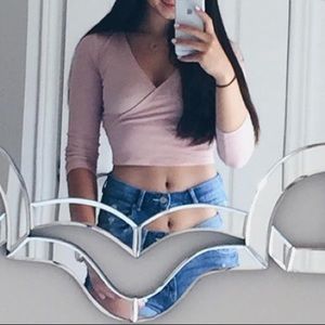 Pink cropped top